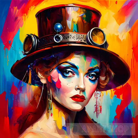 Woman Wearing A Hat #103 Portrait Ai Art