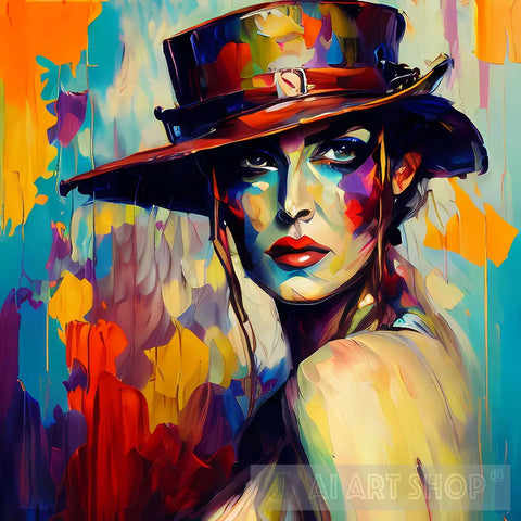 Woman Wearing A Hat #109 Portrait Ai Art