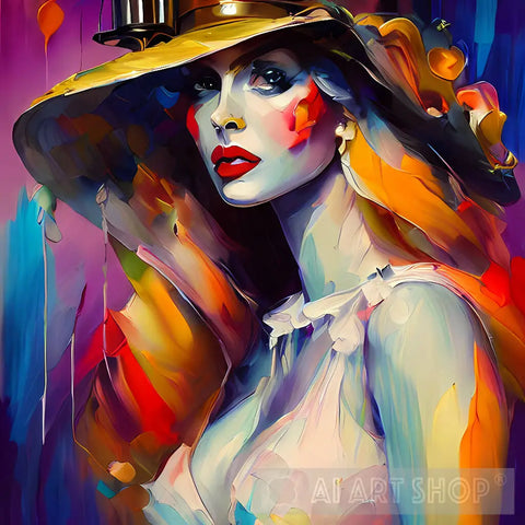 Woman Wearing A Hat #111 Portrait Ai Art