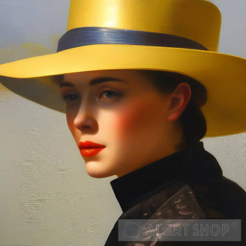 Woman Wearing A Hat #19 Portrait Ai Art