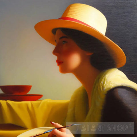 Woman Wearing A Hat #20 Portrait Ai Art