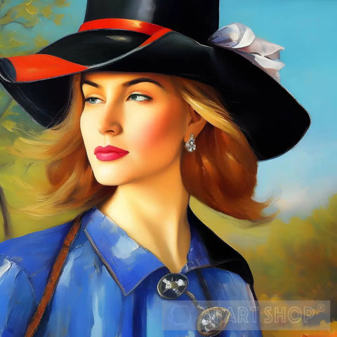 Woman Wearing A Hat #25 Portrait Ai Art