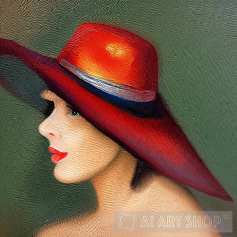 Woman Wearing A Hat #3 Portrait Ai Art