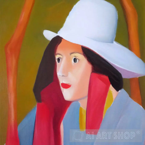 Woman Wearing A Hat #34 Portrait Ai Art