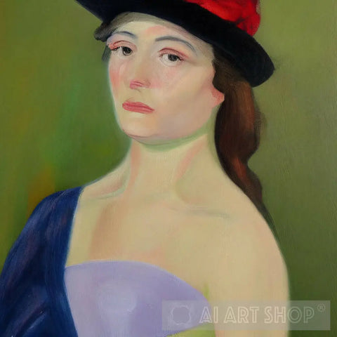 Woman Wearing A Hat #35 Portrait Ai Art