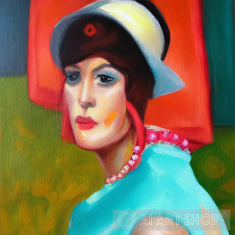 Woman Wearing A Hat #40 Portrait Ai Art