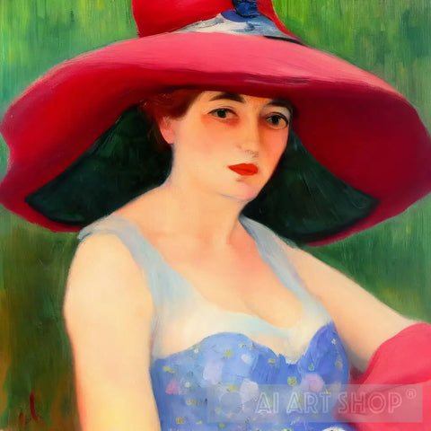 Woman Wearing A Hat #43 Portrait Ai Art