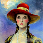 Woman Wearing A Hat #52 Portrait Ai Art