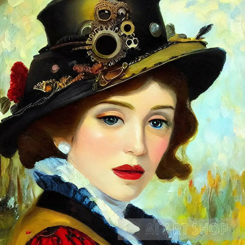 Woman Wearing A Hat #53 Portrait Ai Art