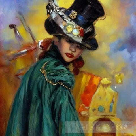 Woman Wearing A Hat #63 Portrait Ai Art