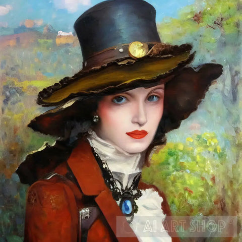 Woman Wearing A Hat #64 Portrait Ai Art