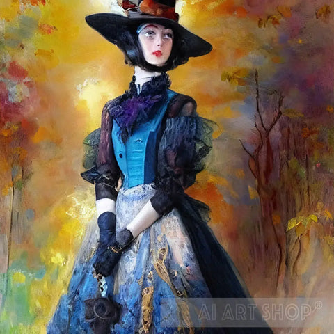 Woman Wearing A Hat #68 Portrait Ai Art
