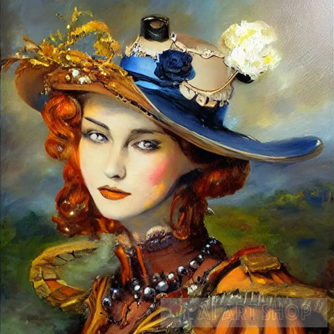 Woman Wearing A Hat #75 Portrait Ai Art