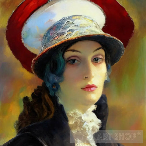 Woman Wearing A Hat #77 Portrait Ai Art