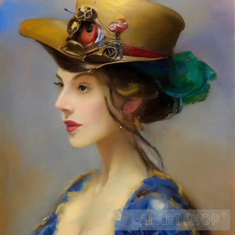 Woman Wearing A Hat #79 Portrait Ai Art