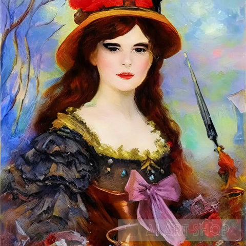 Woman Wearing A Hat #81 Portrait Ai Art