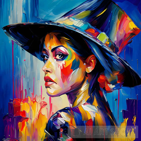 Woman Wearing A Hat #91 Portrait Ai Art