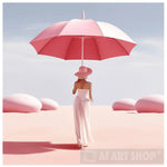 Woman With Pink Umbrella Surrealism Ai Art