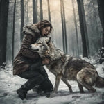 Woman With Wolf Ai Artwork