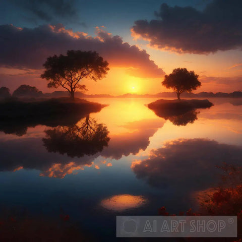 Wonderful Morning Sunrise Landscape Ai Art