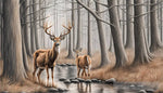 Wood Land Deer Animal Ai Art