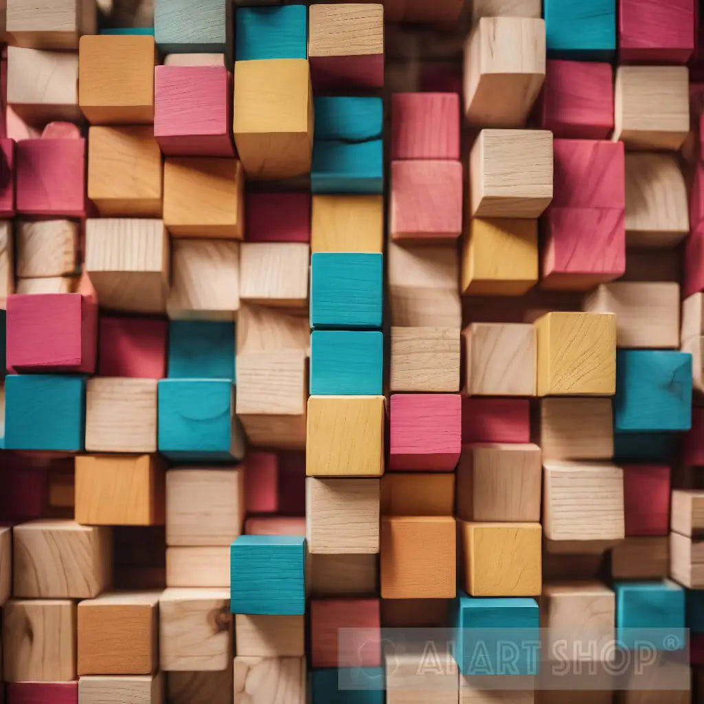 Pattern Texture Blocks Wooden blocks, colorful, pattern, textured, wall art, background.