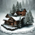 Wooden Hut Landscape Ai Art