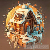 Wooden Hut Landscape Ai Art