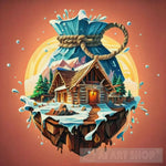 Wooden Hut Landscape Ai Art