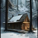 Wooden Hut Landscape Ai Art