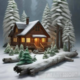 Wooden Hut Landscape Ai Art