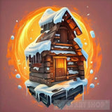 Wooden Hut Landscape Ai Art