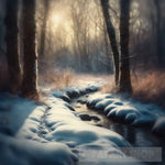 Woodland Snow Landscape Ai Art