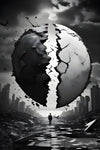 World Broken In Two Black And White Paradox Nature Ai Art