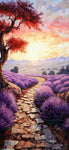 Hiking path through lavender.