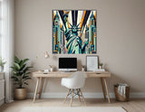 Statue of Liberty Desk and bare wall