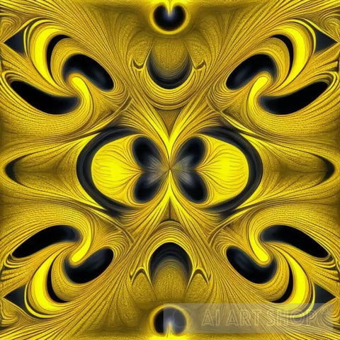 Yellow Abstract Pattern Ai Art