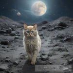 Yellow Cat On The Moon Architecture Ai Art