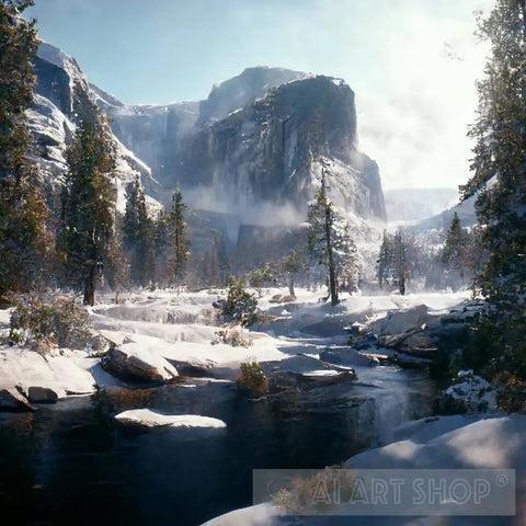 Yosemite Dressed In White Landscape Ai Art