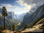 Yosemite Valley Glacier Point Trail Landscape Ai Art