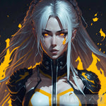 Young Girl Of Flames Ai Artwork