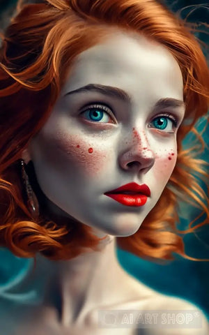 Young Woman With Ginger Hair Portrait Ai Art