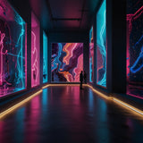 Leonardo_Lightning_XL_A_futuristic_art_gallery_floating_in_a_s_0