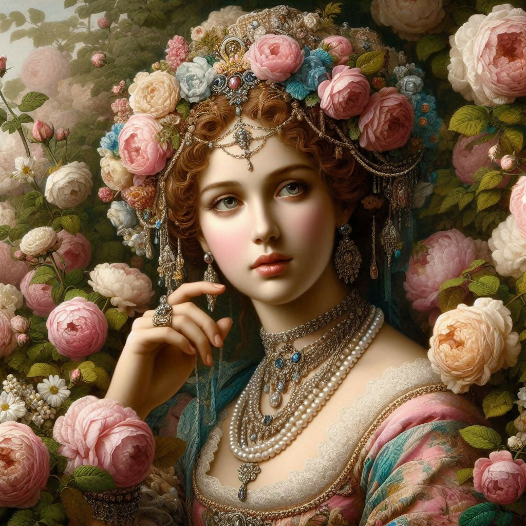 Rose Garden Portrait of A Woman