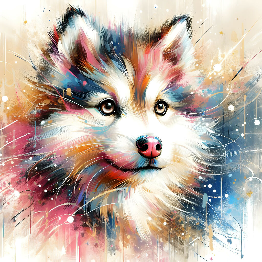 Abstract Dog Portrait: A Burst of Color and Energy,abstract, dog, p...