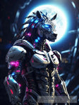 Zebra In Cyborg Body #1 Ai Artwork