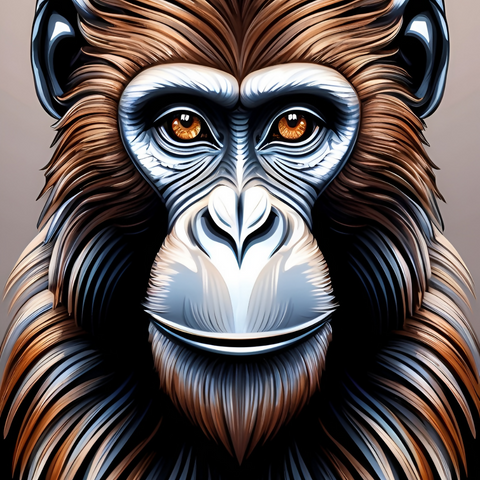 Refined Monkey Design: Boldly Outlined SVG with Mesmerizing Colors and Elegant Presentation