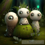 3 Cute Forest Dwellers Pop Ai Art