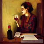 Abstract Portrait Of A Woman Sipping Wine Ai Art