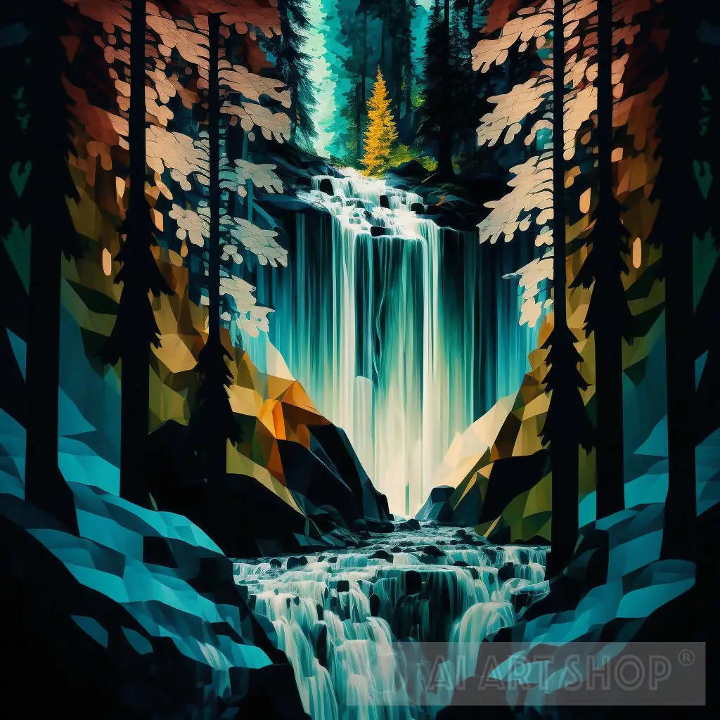 Abstract waterfall with beautiful forestry
